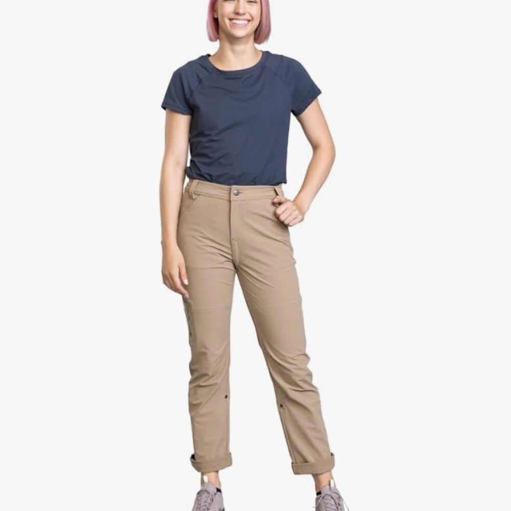 GNARA Women's Go There Active Hiking Pants GOFLY Zipper Khaki Size 00 $168 New